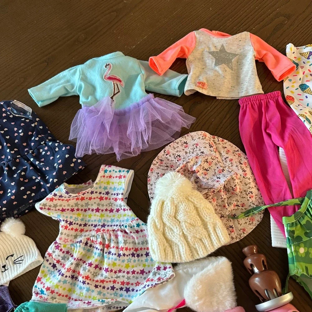 18 Inch Doll Clothes and Accessories 27 Piece Lot Our Generation Mixed Outfits